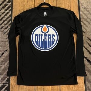 Black Long Sleeve Shirt with Oilers Logo